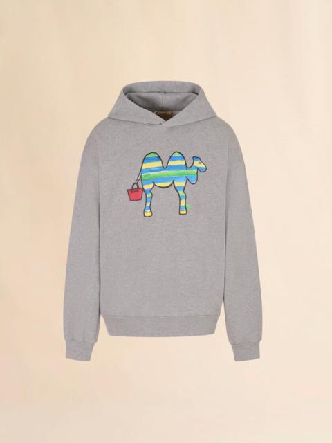 Marni GREY COTTON SWEATSHIRT WITH MARNI ANIMAL ALPHABET PRINT