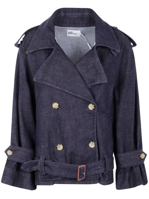 self-portrait Denim Trench Jacket