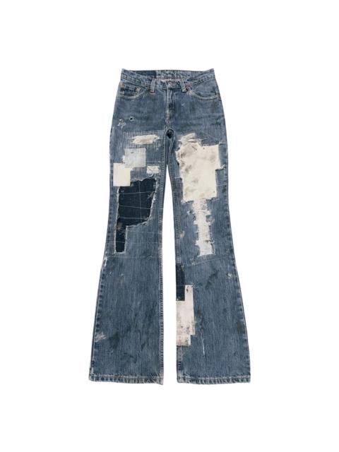 Levi's Vintage Levis 517 Distressed Denim Flare Jeans Hedi Slimane