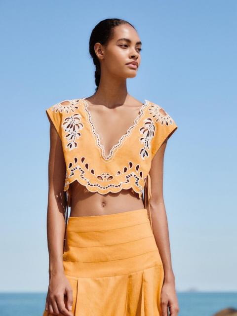 FARM RIO Camel Banana Tree Blouse