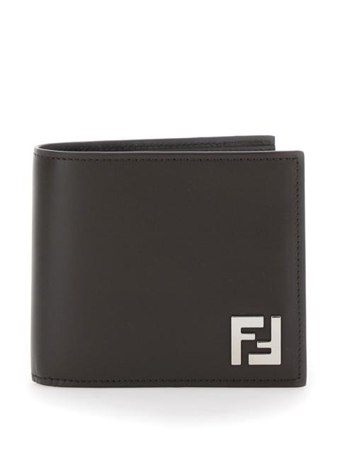 FENDI Fendi Men Brown Bi-Fold Wallet With Squared Ff Motif In Leather Man