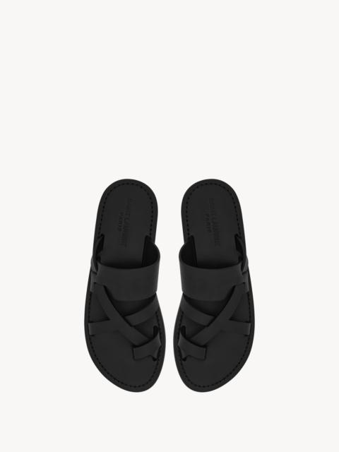 SAINT LAURENT culver flat mules in smooth leather