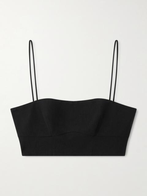 GABRIELA HEARST Blazie Cropped Linen Top