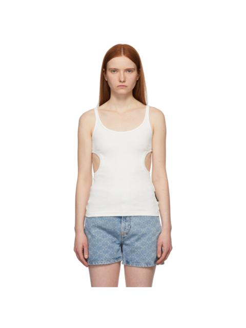 Off-White White Rib Knit Meteor Tank Top