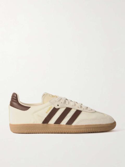 adidas Originals Samba OG suede-trimmed leather and nylon sneakers