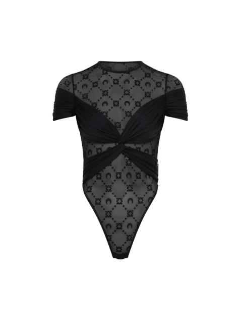 Marine Serre Draped Jersey Bodysuit