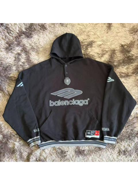 BALENCIAGA Balenciaga 26SS Black Football Polo Hoodie