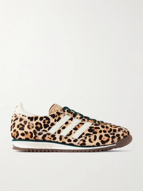 adidas Originals Sl 72 Og Leather-trimmed Leopard-print Calf Hair Sneakers