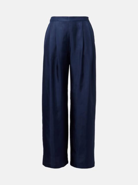 ASCENO Isola silk wide-leg pants