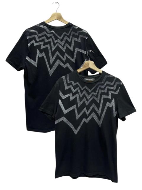 Other Designers Black Barrett - NEIL BARRETT Designer Iconic Sharp Design Slim Fit T-Shirt