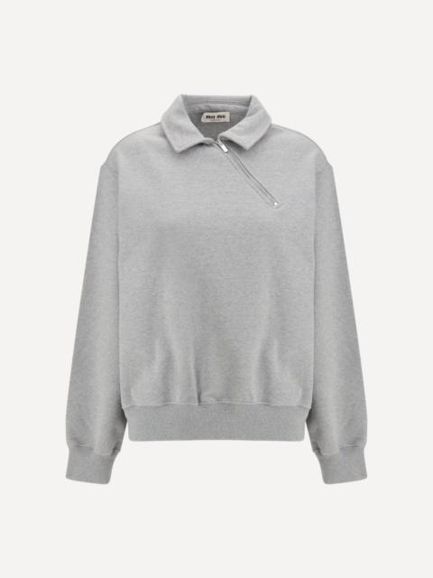 Miu Miu Sweatshirt with oblique zip closure