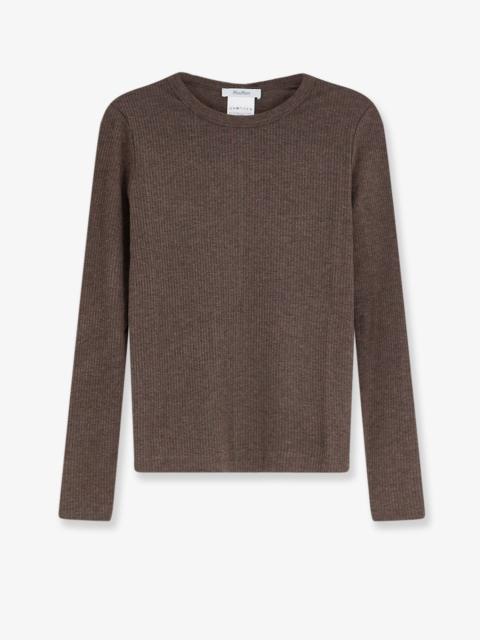 Max Mara Max Mara Mxmsalmone Lyocell and Silk T-Shirt Brown