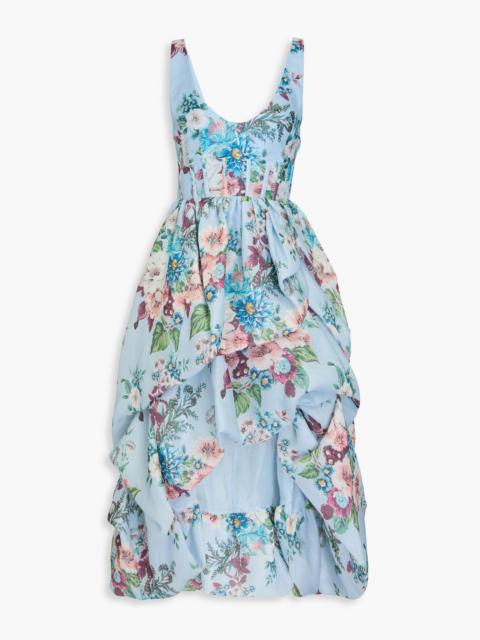 Zimmermann Floral-print linen and silk-blend midi dress