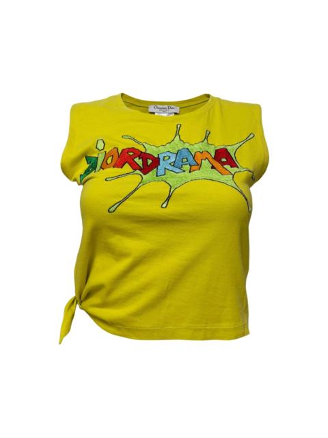 Dior CHRISTIAN DIOR "DIORDRAMA" Cartoon Logo Tie-Side Crop Top