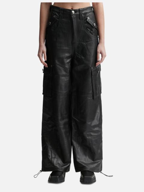 lesugiatelier LEATHER CARGO PANTS