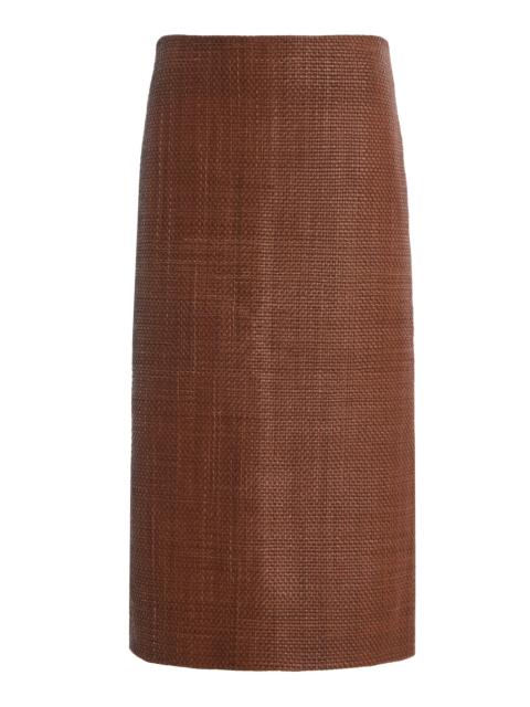 ST. AGNI Woven Leather Skirt Exclusive brown