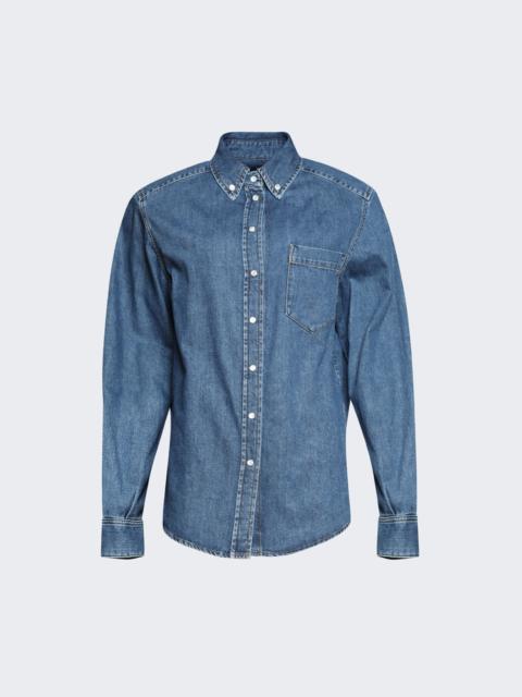MUGLER Denim Power Shirt Blue Rinse