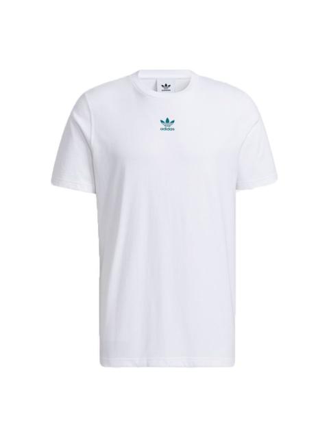 adidas adidas originals Ts Ss Tee Logo Printing Sports Round Neck Short Sleeve White H46694