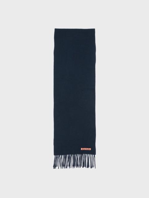 Acne Studios Scarf Fringe Wool Skinny Navy ONESIZE
