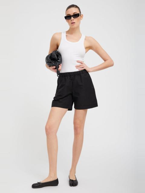 SPRWMN BLACK LINEN CULOTTE SHORTS