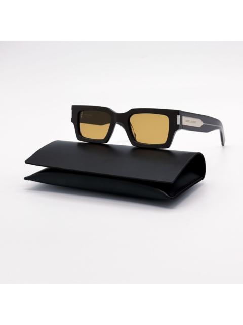 SAINT LAURENT New Saint Laurent Brown Yellow Square Unisex Sunglasses SL57