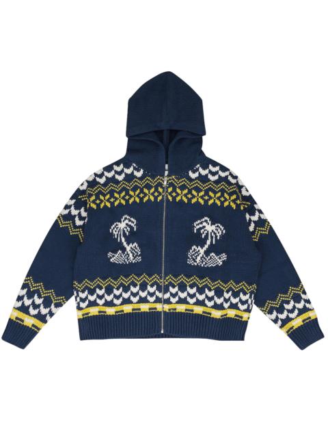 Rhude Rhude Palma Knit Zip Up Sweater 'Navy'