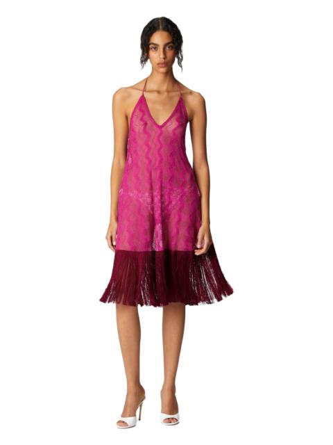Missoni Missoni Cover-up Dress In Zig Zag Lamé Viscose With Fringes in Purple at Nordstrom