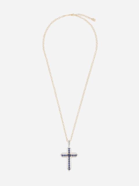 Dolce & Gabbana Tradition pendant in yellow and white gold 18Kt with blue sapphires and diamonds