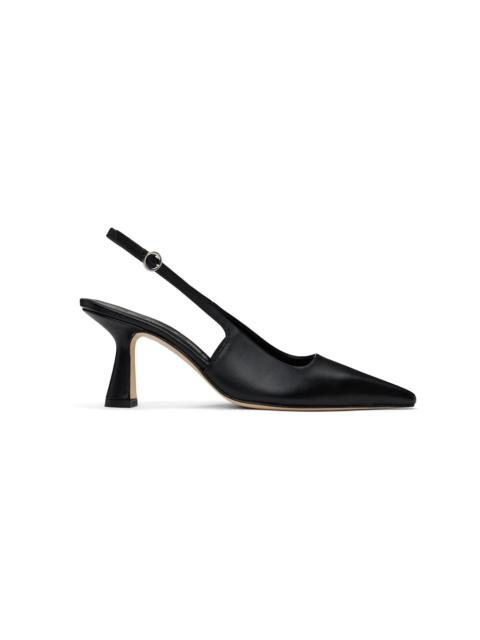 Aeyde Black Fernanda Leather Slingback Heels