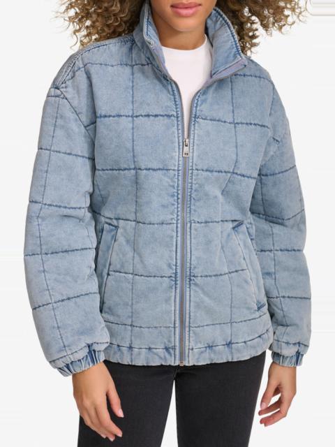 Levi's levi's Box Quilted Water Resistant Cotton Jacket in Light Wash Denim at Nordstrom