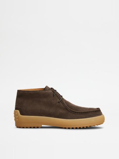 Tod's WINTER GOMMINO ANKLE BOOTS IN SUEDE - BROWN