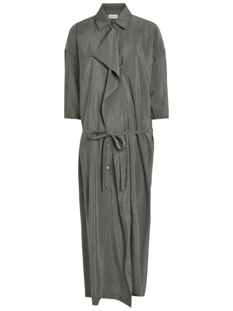 Lemaire Lemaire Belted Brushed Silk-blend Midi Shirt Dress