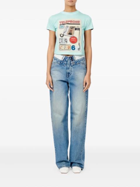 MM6 Maison Margiela MM6 Maison Margiela - Women Printed Cropped T-Shirt