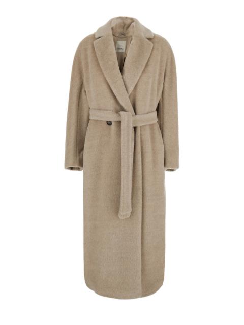 'S Max Mara S Max Mara Women 'S Maxmara Women 'Tabarin' Beige Coat With Notched Revers And Belt Closure On The F
