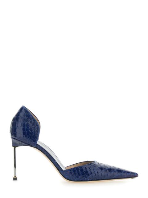 TOM FORD Tom Ford Women 'D'orsay' Blue Pumps With Stiletto Heel And Crocodile-Embossed Effect In Leather For 