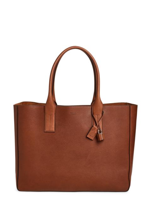 TOM FORD TOM FORD Grained Leather East/West Tote in Brunette at Nordstrom
