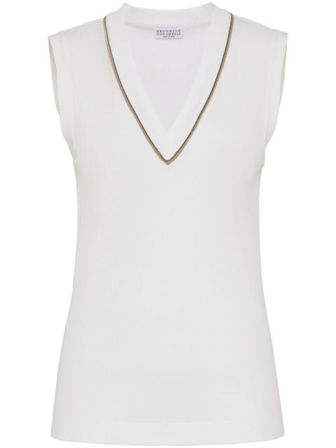 Brunello Cucinelli Women Cotton V-Necked Top