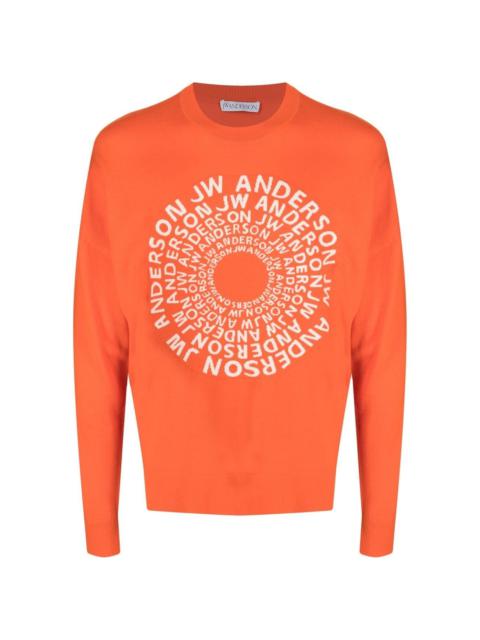 JW Anderson Swirl logo crew neck jumper
