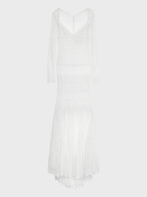 Blumarine LONG DRESS IN LACE AND TULLE