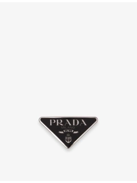 Prada Triangle-Plaque Metal Brass Hair Clip