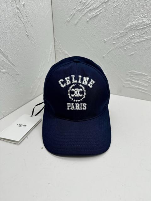 CELINE Celine Logo Embroidered Baseball Cap Blue