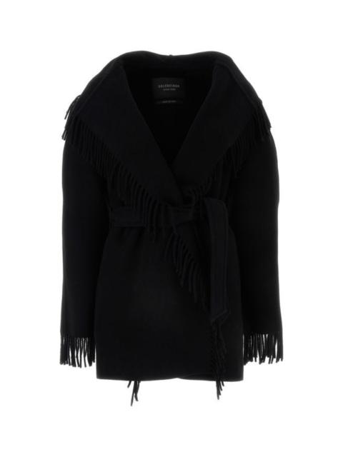 Balenciaga Woman Black Wool Coat