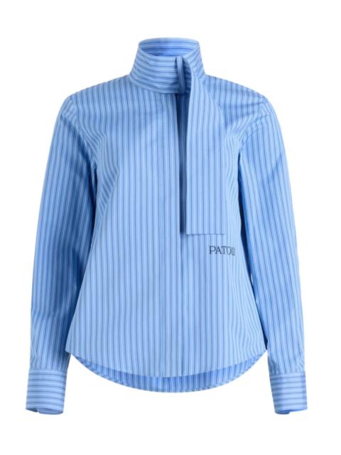 PATOU SCARF COLLAR BLOUSE IN PRINTED ORGANIC COTTON POPLIN