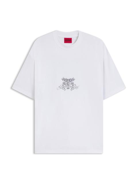 HUGO COTTON-JERSEY T-SHIRT WITH COLLECTION GRAPHIC