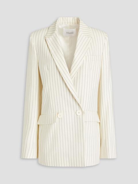 Other Designers Double-breasted pinstriped wool-blend blazer