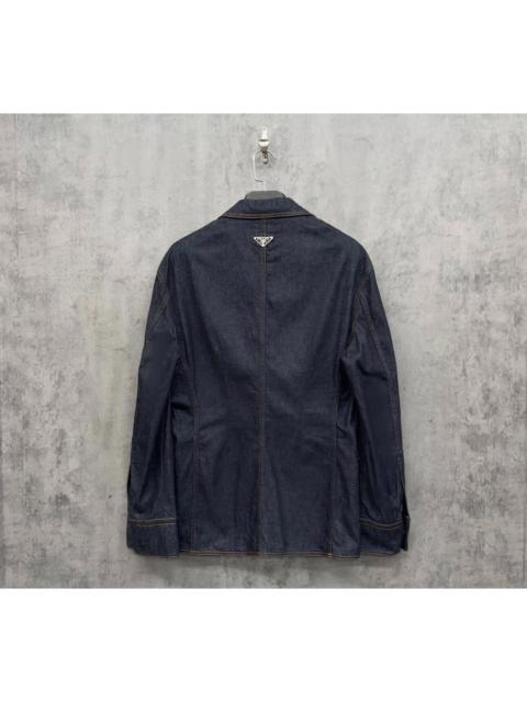 Prada Prada 2025 Triangle Logo Denim Hourglass Jacket