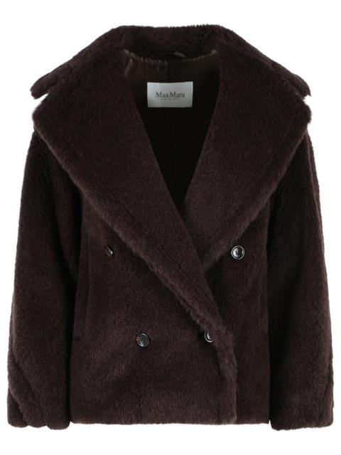 Max Mara Max Mara 'Alcuno' Biker Jacket In Dark Brown Alpaca And Wool Teddy Fabric Women