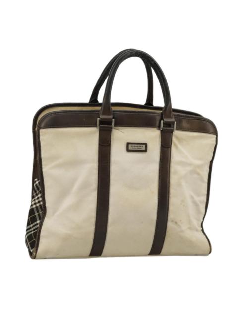 Burberry Burberry Black Label Hand Bag Canvas White Silver