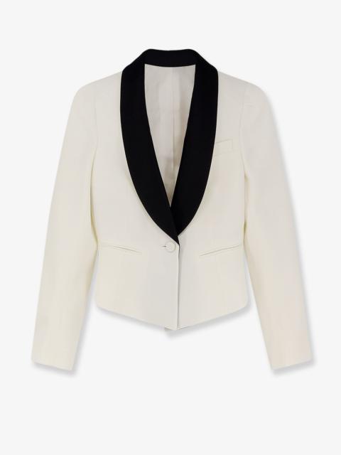 Alexander McQueen Wool Blazer With Satin Lapel