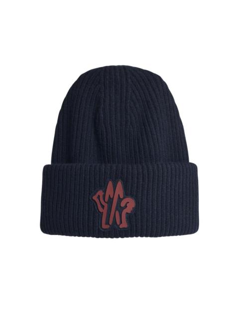 Moncler Blue Virgin Wool Beanie Man